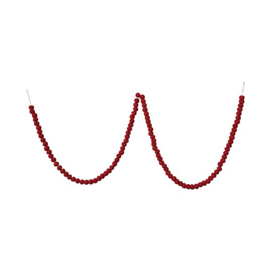 Hello Honey® 12ft. Handmade Wool Felt Ball Garland in Printed Drawstring Bag